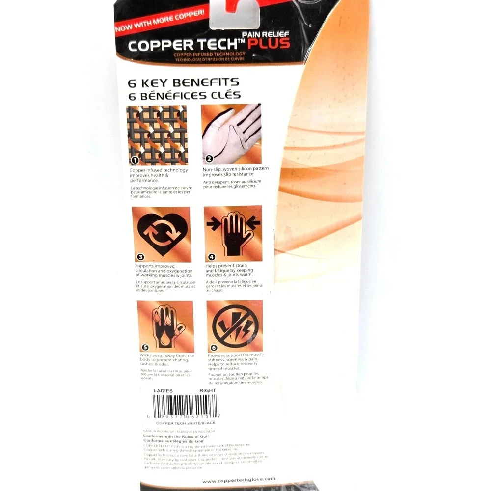 Copper Tech + Ladies Golf Glove Women's Copper Compression Right Hand‎